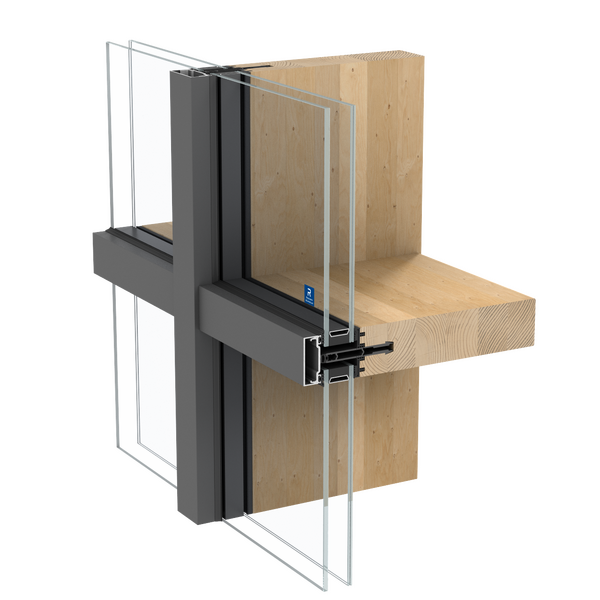 Brochura de produto da solução de caixilharia de aluminio e madeira TimberWall 50