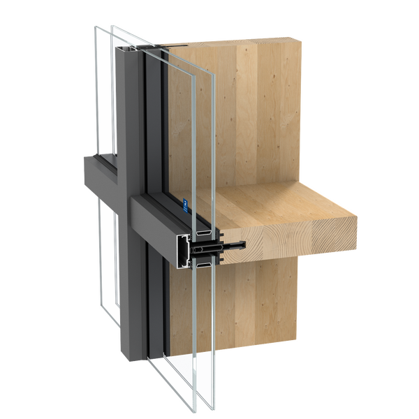 Brochura de produto da solução de caixilharia de aluminio e madeira TimberWall 50
