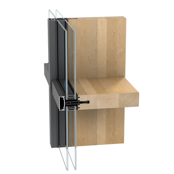 Brochura de produto da solução de caixilharia de aluminio e madeira TimberWall 50