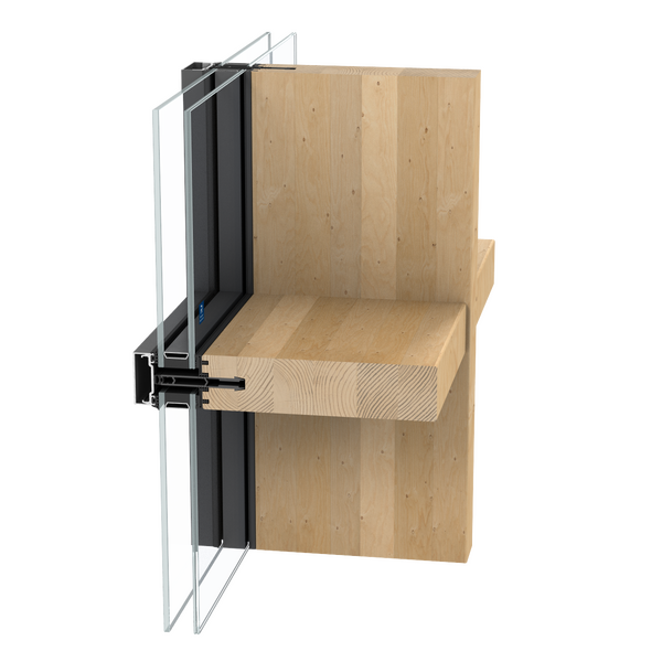 Brochura de produto da solução de caixilharia de aluminio e madeira TimberWall 50