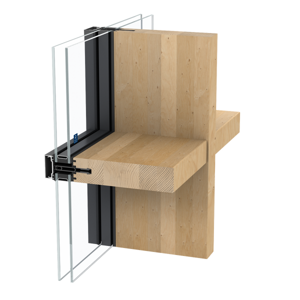 Brochura de produto da solução de caixilharia de aluminio e madeira TimberWall 50