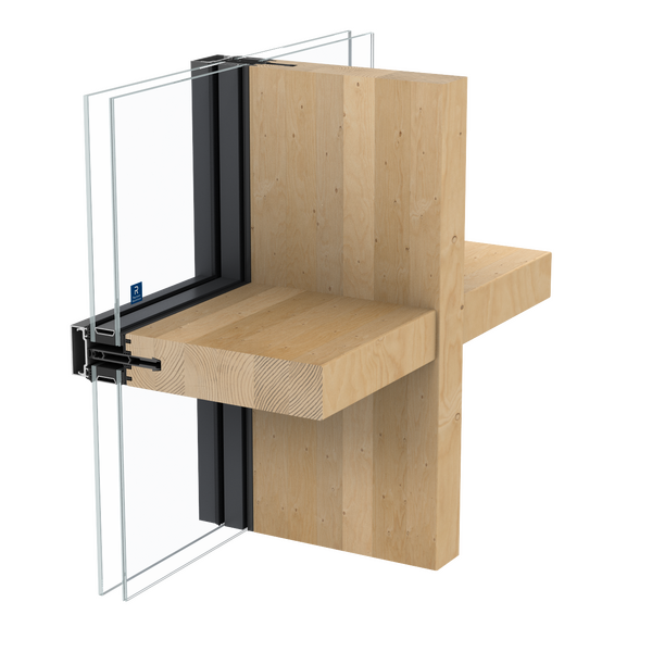 Brochura de produto da solução de caixilharia de aluminio e madeira TimberWall 50