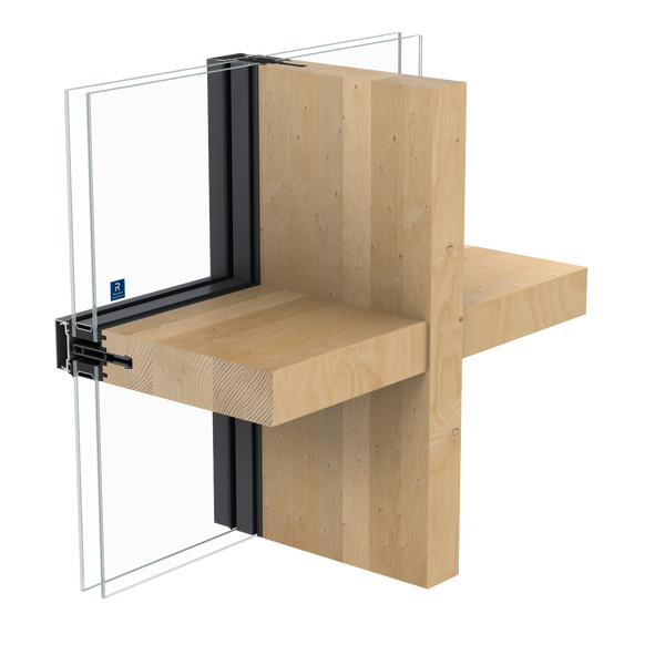 Brochura de produto da solução de caixilharia de aluminio e madeira TimberWall 50