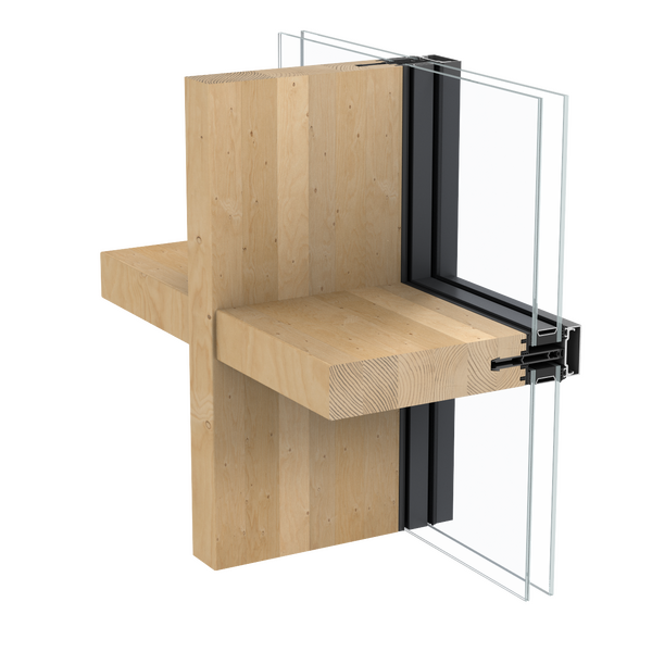 Brochura de produto da solução de caixilharia de aluminio e madeira TimberWall 50