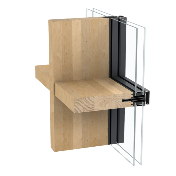 Brochura de produto da solução de caixilharia de aluminio e madeira TimberWall 50