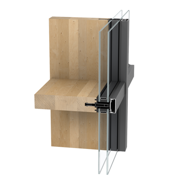 Brochura de produto da solução de caixilharia de aluminio e madeira TimberWall 50