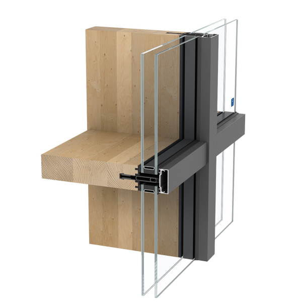 Brochura de produto da solução de caixilharia de aluminio e madeira TimberWall 50