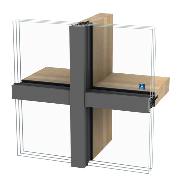 Brochura de produto da solução de caixilharia de aluminio e madeira TimberWall 50