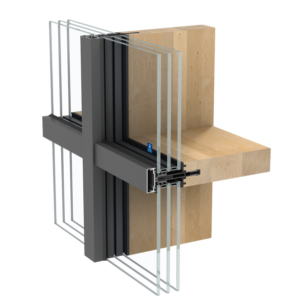 Brochura de produto da solução de caixilharia de aluminio e madeira TimberWall 50