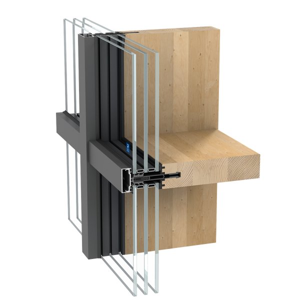 Brochura de produto da solução de caixilharia de aluminio e madeira TimberWall 50
