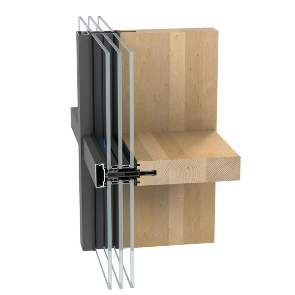 Brochura de produto da solução de caixilharia de aluminio e madeira TimberWall 50