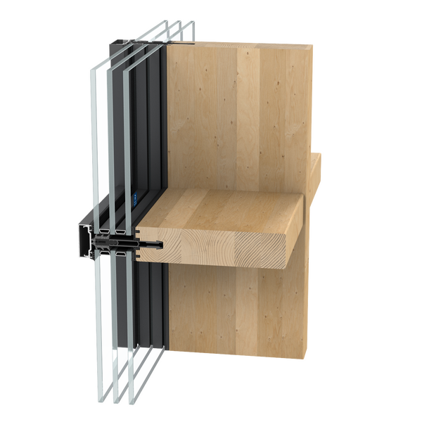 Brochura de produto da solução de caixilharia de aluminio e madeira TimberWall 50