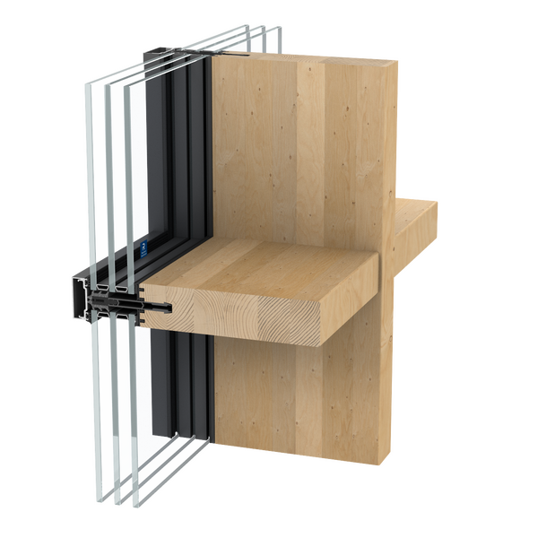 Brochura de produto da solução de caixilharia de aluminio e madeira TimberWall 50