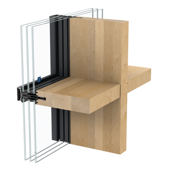Brochura de produto da solução de caixilharia de aluminio e madeira TimberWall 50