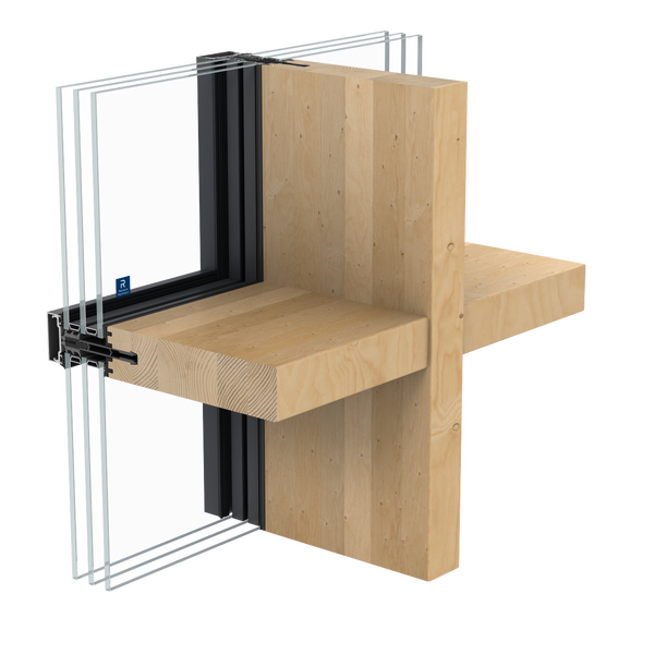 Brochura de produto da solução de caixilharia de aluminio e madeira TimberWall 50
