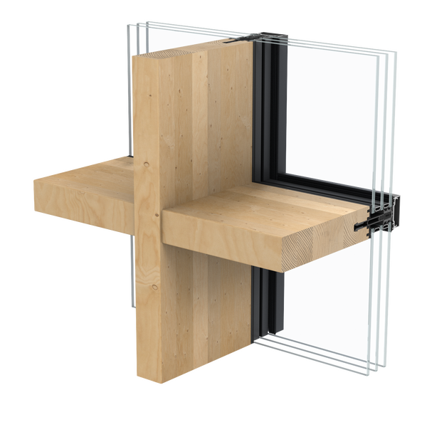 Brochura de produto da solução de caixilharia de aluminio e madeira TimberWall 50