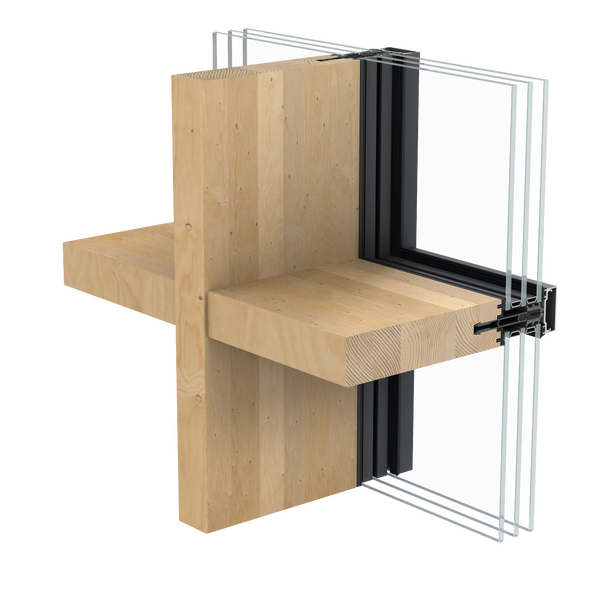 Brochura de produto da solução de caixilharia de aluminio e madeira TimberWall 50