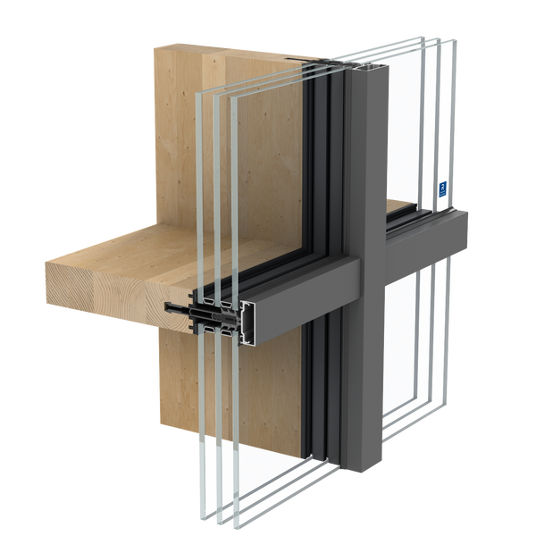 Brochura de produto da solução de caixilharia de aluminio e madeira TimberWall 50