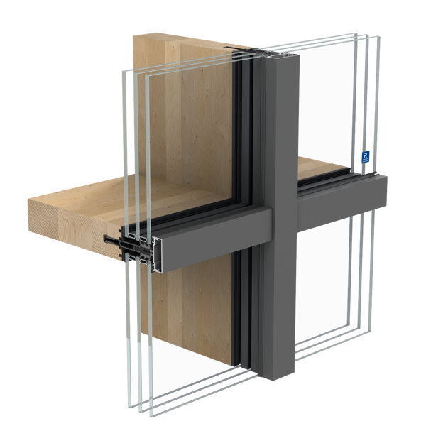 Brochura de produto da solução de caixilharia de aluminio e madeira TimberWall 50