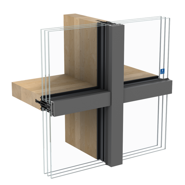 Brochura de produto da solução de caixilharia de aluminio e madeira TimberWall 50