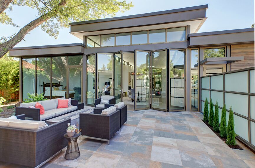 ConceptSystem 68 Janelas, ConceptFolding 77 Correr e Harmónio e ConceptSystem 68 Portas - Villa Modern Prairie localizado em Sonoma Wine Country, Estados Unidos da América