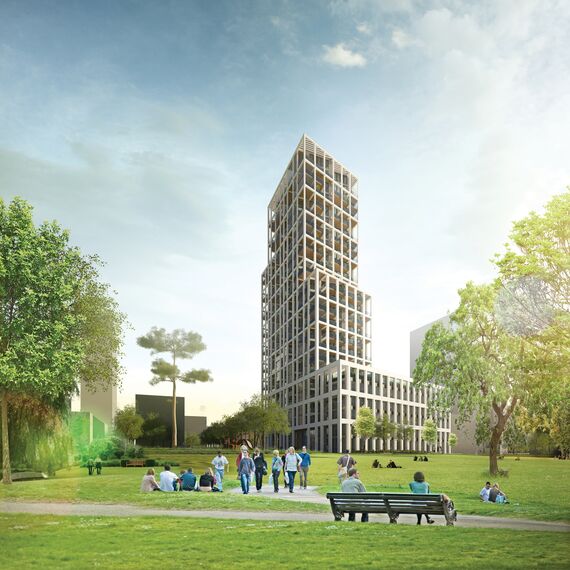 ConceptSystem 59Pa Janelas, ConceptWall 50 Fachadas, ConceptFolding 77 Correr e Harmónio e MasterLine 8 HI+ Janelas - Zuiderzicht Nieuw Zuid localizado em Antwerp, België