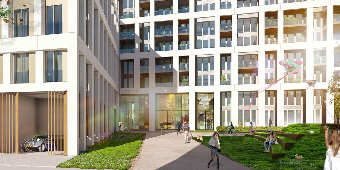 ConceptSystem 59Pa Janelas, ConceptWall 50 Fachadas, ConceptFolding 77 Correr e Harmónio e MasterLine 8 HI+ Janelas - Zuiderzicht Nieuw Zuid localizado em Antwerp, België