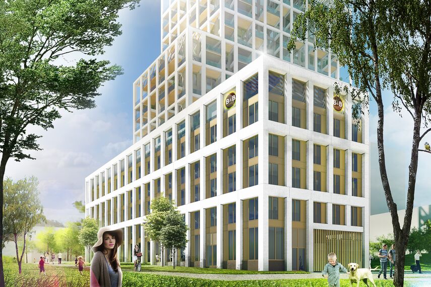ConceptSystem 59Pa Janelas, ConceptWall 50 Fachadas, ConceptFolding 77 Correr e Harmónio e MasterLine 8 HI+ Janelas - Zuiderzicht Nieuw Zuid localizado em Antwerp, België