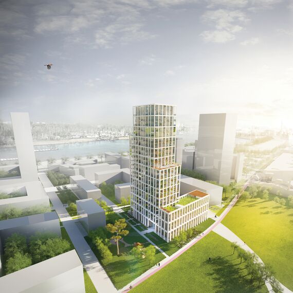 ConceptSystem 59Pa Janelas, ConceptWall 50 Fachadas, ConceptFolding 77 Correr e Harmónio e MasterLine 8 HI+ Janelas - Zuiderzicht Nieuw Zuid localizado em Antwerp, België