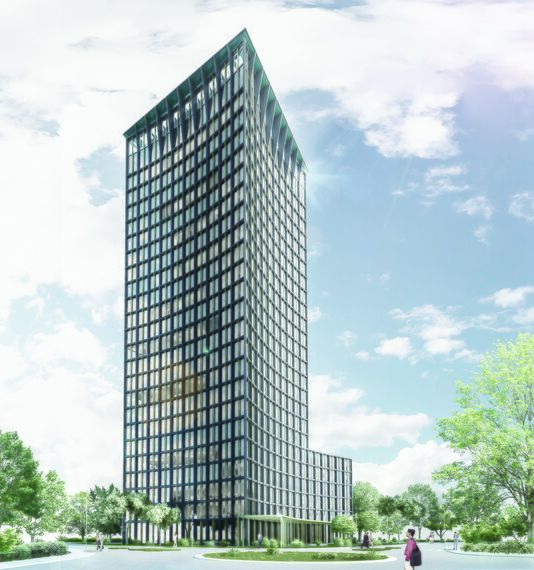 CW 65-EF Fachadas - Complexo de apartmentos Ceres Tower localizado em Basel, Suíça