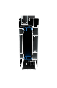 Render 3D da porta de aluminio ConceptSystem 77 na variante funcional