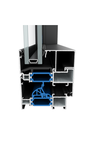 Render 3D de janela de aluminio ConceptSystem 77 Light