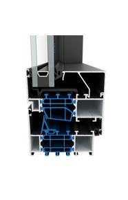 Render 3D de janela de aluminio MasterLine 8 na variante Funcional
