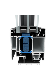 Render 3D da variante Funcional da porta de aluminio SlimLine 38