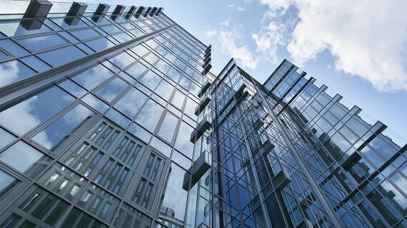 Exterior view of sleek ConceptWall 50 façade, featured on the Equator project in Warsaw.