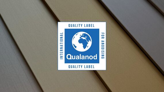 Anodised aluminium with Qualanod logo
