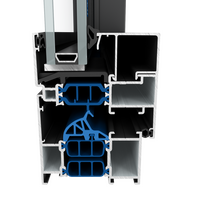 Render 3D de janela de aluminio ConceptSystem 77 numa variante funcional